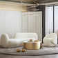 Contemporary Fabric Curved Sofa Tight Back Tuxedo Arm Seating