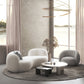 Contemporary Fabric Curved Sofa Tight Back Tuxedo Arm Seating