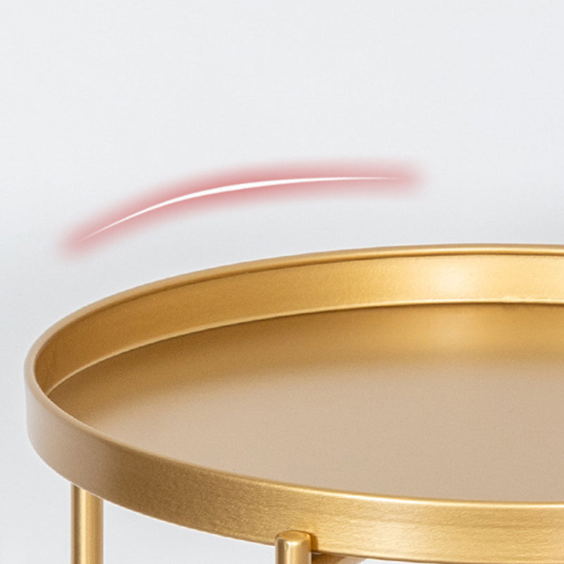 Mesa de las patas cruzadas modernas Mesa de esquina de la bandeja redonda de la parte superior del lado del lado