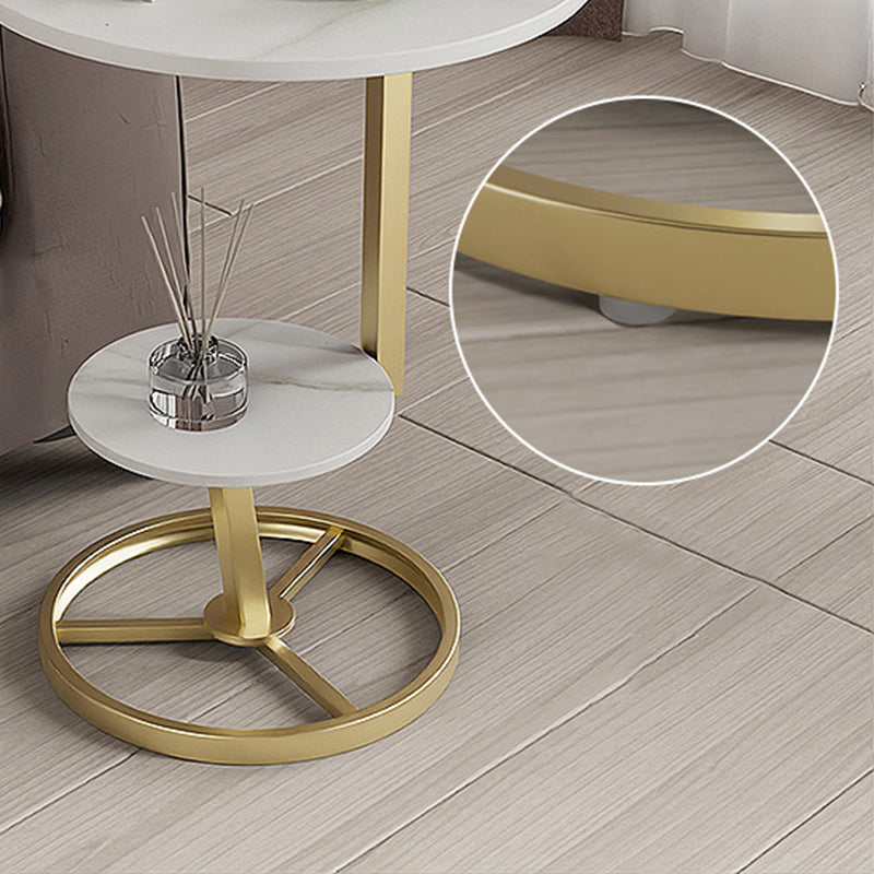 Modern Abstract Corner Table Round Slate Side End Table for Living Room Clearhalo 'Coffee & Accent Tables' 'End & Side Tables' 'end_side_tables' 'furn' 'furn_end_side_tables' 'Furniture' 'Living Room Furniture' 6189629