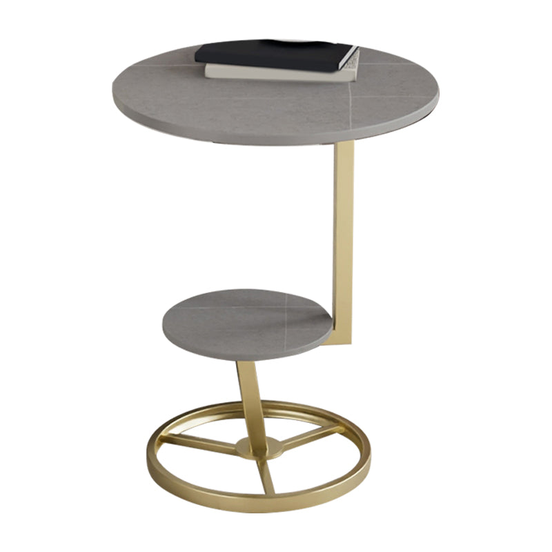 Modern Abstract Corner Table Round Slate Side End Table for Living Room Clearhalo 'Coffee & Accent Tables' 'End & Side Tables' 'end_side_tables' 'furn' 'furn_end_side_tables' 'Furniture' 'Living Room Furniture' 6189638