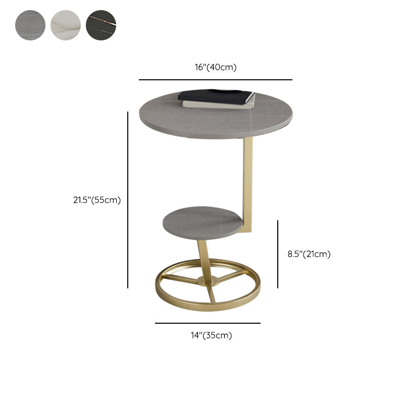 Modern Abstract Corner Table Round Slate Side End Table for Living Room Clearhalo 'Coffee & Accent Tables' 'End & Side Tables' 'end_side_tables' 'furn' 'furn_end_side_tables' 'Furniture' 'Living Room Furniture' 6189641