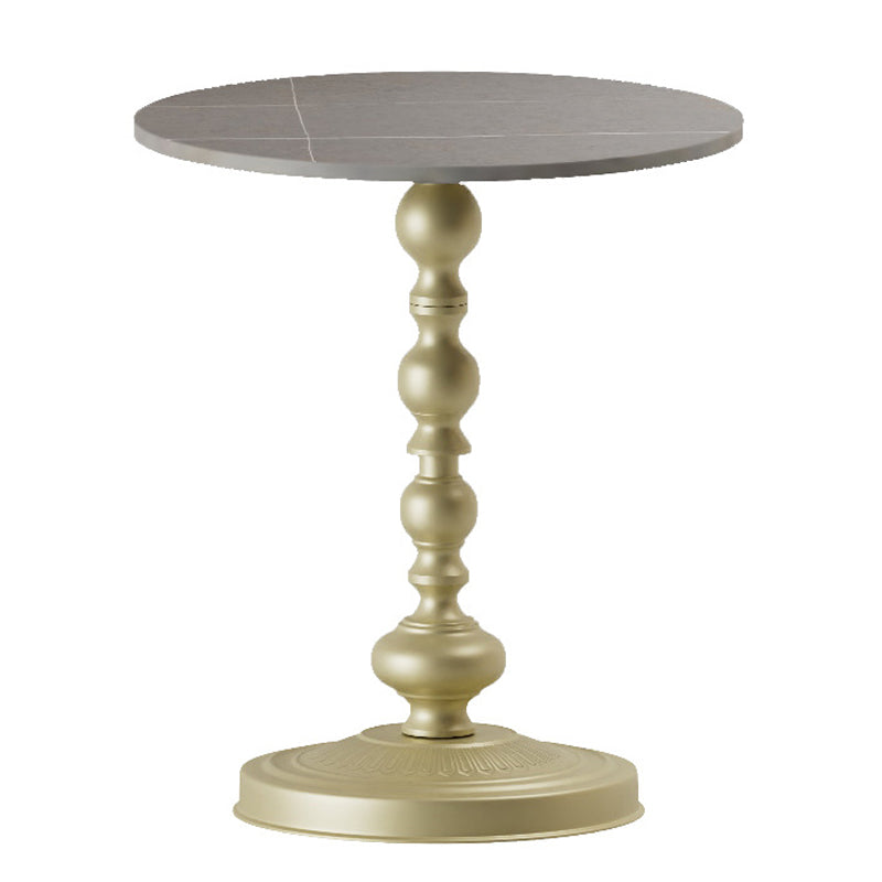 Mesa de esquina de pedestal moderna mesa lateral de pizarra redonda para sala de estar