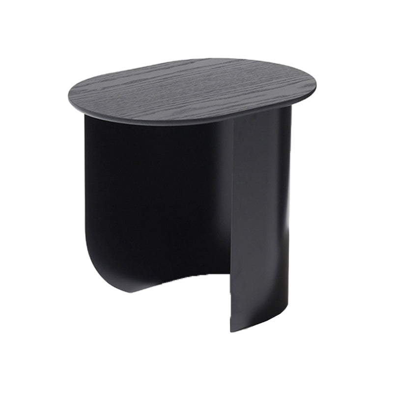 Mid-Century Modern 16.53" H Oval Wood Top Iron Abstract Base Coffee Table Black Clearhalo 'Coffee & Accent Tables' 'Coffee Tables' 'coffee_tables' 'furn' 'furn_coffee_tables' 'Furniture' 'Living Room Furniture' 6189774