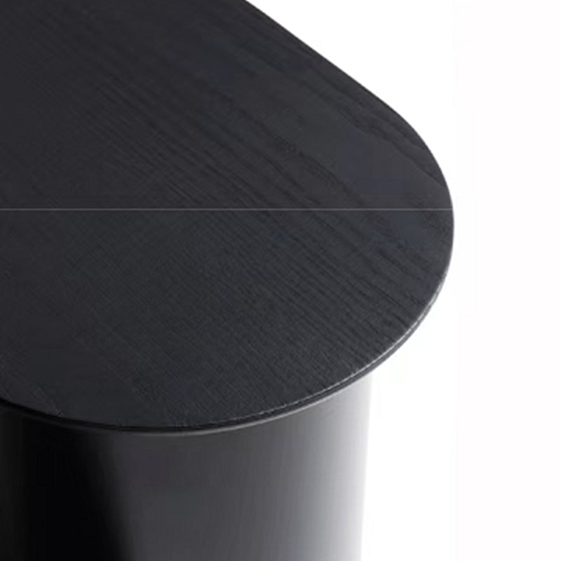 Mid-Century Modern 16.53" H Oval Wood Top Iron Abstract Base Coffee Table Clearhalo 'Coffee & Accent Tables' 'Coffee Tables' 'coffee_tables' 'furn' 'furn_coffee_tables' 'Furniture' 'Living Room Furniture' 6189781