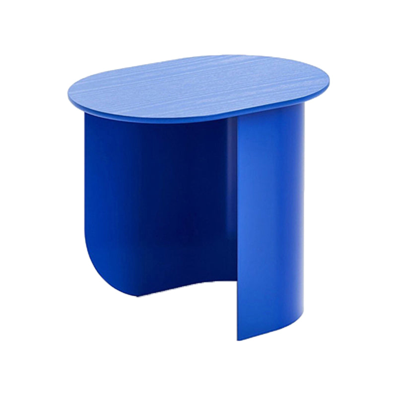 Mid-Century Modern 16.53" H Oval Wood Top Iron Abstract Base Coffee Table Blue Clearhalo 'Coffee & Accent Tables' 'Coffee Tables' 'coffee_tables' 'furn' 'furn_coffee_tables' 'Furniture' 'Living Room Furniture' 6189783
