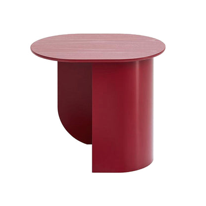 Mid-Century Modern 16.53" H Oval Wood Top Iron Abstract Base Coffee Table Red Clearhalo 'Coffee & Accent Tables' 'Coffee Tables' 'coffee_tables' 'furn' 'furn_coffee_tables' 'Furniture' 'Living Room Furniture' 6189784