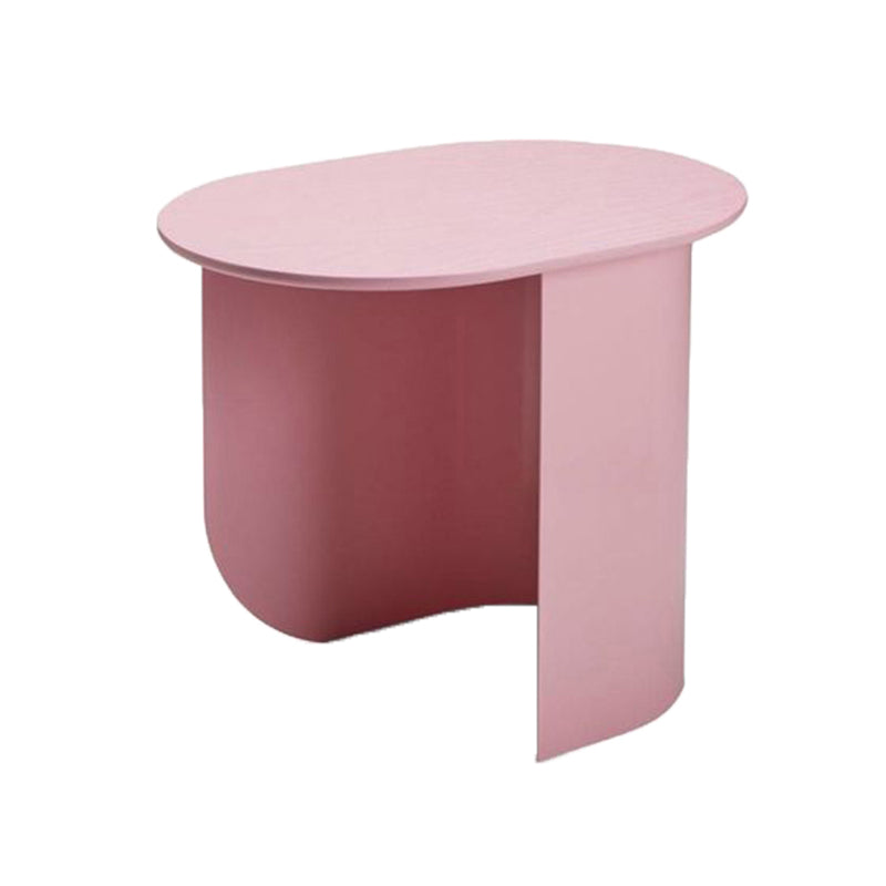 Mid-Century Modern 16.53" H Oval Wood Top Iron Abstract Base Coffee Table Pink Clearhalo 'Coffee & Accent Tables' 'Coffee Tables' 'coffee_tables' 'furn' 'furn_coffee_tables' 'Furniture' 'Living Room Furniture' 6189786