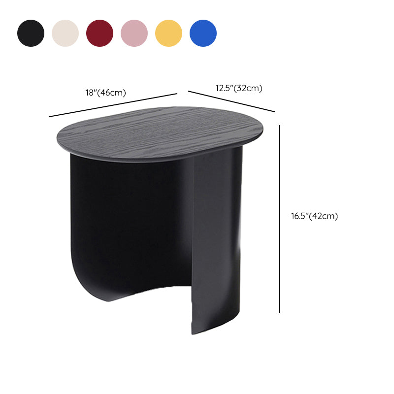 Mid-Century Modern 16.53" H Oval Wood Top Iron Abstract Base Coffee Table Clearhalo 'Coffee & Accent Tables' 'Coffee Tables' 'coffee_tables' 'furn' 'furn_coffee_tables' 'Furniture' 'Living Room Furniture' 6189789