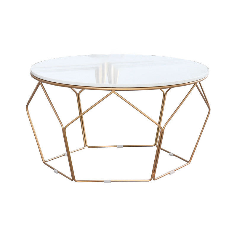 Round Coffee Table Minimalist Coffee Table for Living Room in White Clearhalo 'Coffee & Accent Tables' 'Coffee Tables' 'coffee_tables' 'furn' 'furn_coffee_tables' 'Furniture' 'Living Room Furniture' 6189807