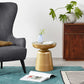 Mid-Century Modern Round Top Coffee Table 16.92"H Iron Pedestal Cocktail Table Clearhalo 'Coffee & Accent Tables' 'Coffee Tables' 'coffee_tables' 'furn' 'furn_coffee_tables' 'Furniture' 'Living Room Furniture' 6189880