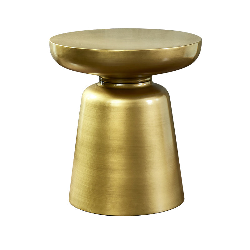Mid-Century Modern Round Top Coffee Table 16.92"H Iron Pedestal Cocktail Table Bronze Clearhalo 'Coffee & Accent Tables' 'Coffee Tables' 'coffee_tables' 'furn' 'furn_coffee_tables' 'Furniture' 'Living Room Furniture' 6189881