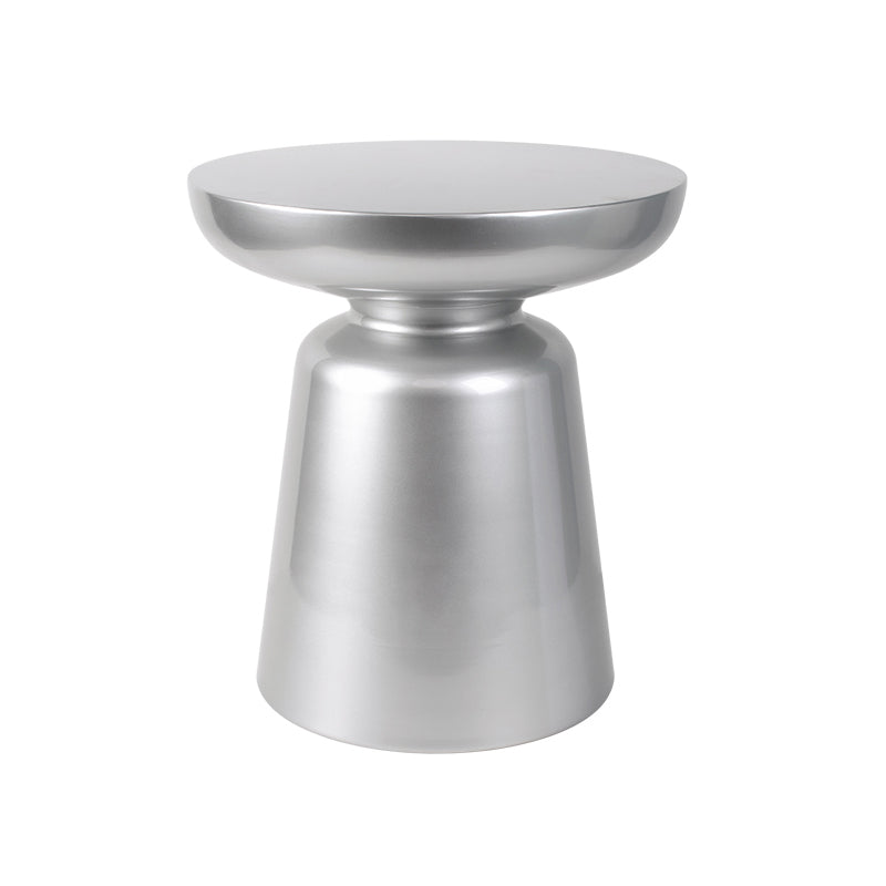 Mid-Century Modern Round Top Coffee Table 16.92"H Iron Pedestal Cocktail Table Silver Clearhalo 'Coffee & Accent Tables' 'Coffee Tables' 'coffee_tables' 'furn' 'furn_coffee_tables' 'Furniture' 'Living Room Furniture' 6189882