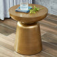 Mid-Century Modern Round Top Coffee Table 16.92"H Iron Pedestal Cocktail Table Clearhalo 'Coffee & Accent Tables' 'Coffee Tables' 'coffee_tables' 'furn' 'furn_coffee_tables' 'Furniture' 'Living Room Furniture' 6189885