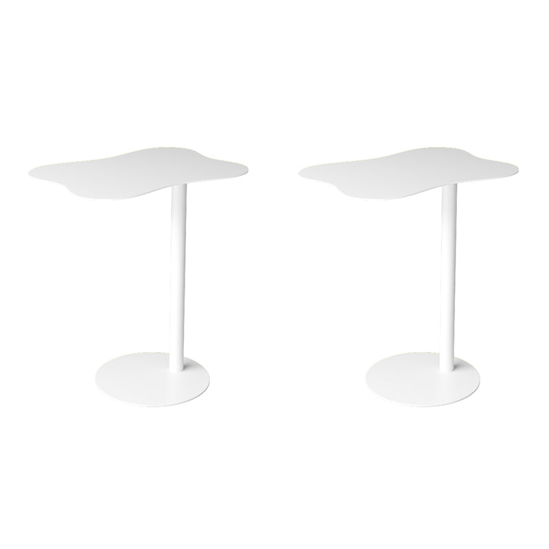 Mid-Century End Slide Table Minimalist Metal Pedestal Sofa Corner Table