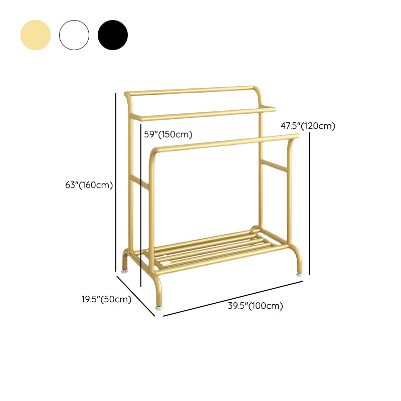 Glam Entry Hall Tree Metal 3 Hanging Rails and Lower Shelf Hall Stand Clearhalo 'Entry & Mudroom Furniture' 'furn' 'furn_hall_tree_coat_racks' 'Furniture' 'Hall Trees & Coat Racks' 'hall_tree_coat_racks' 6190088