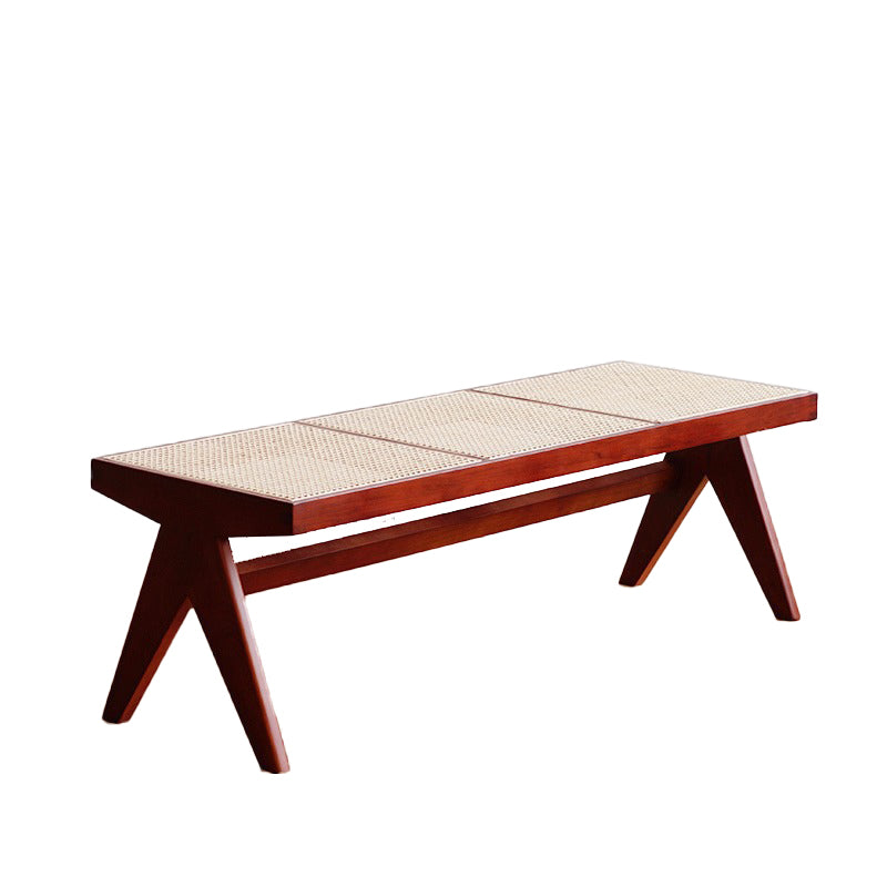 Tropical Solid Wood Bedroom Bench 50" L Seating Bench with Legs Red Brown Clearhalo 'Benches' 'Chairs & Seating' 'furn' 'furn_benches' 'Furniture' 'Living Room Furniture' 6190095