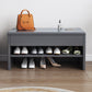 Modern Rubber Wood Bench Rectangle Storage Accent Bench with Drawers Clearhalo 'Benches' 'Chairs & Seating' 'furn' 'furn_benches' 'Furniture' 'Living Room Furniture' 6190116