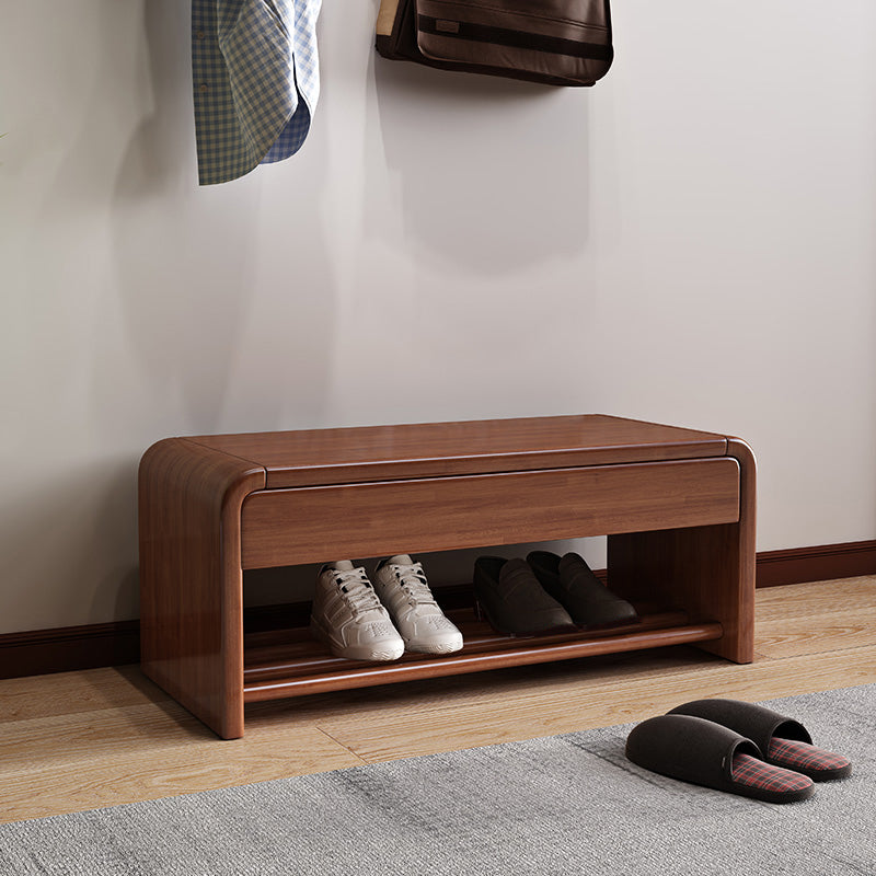 Contemporary Rubber Wood Bench Rectangle Storage Accent Bench with Drawer Clearhalo 'Benches' 'Chairs & Seating' 'furn' 'furn_benches' 'Furniture' 'Living Room Furniture' 6190119