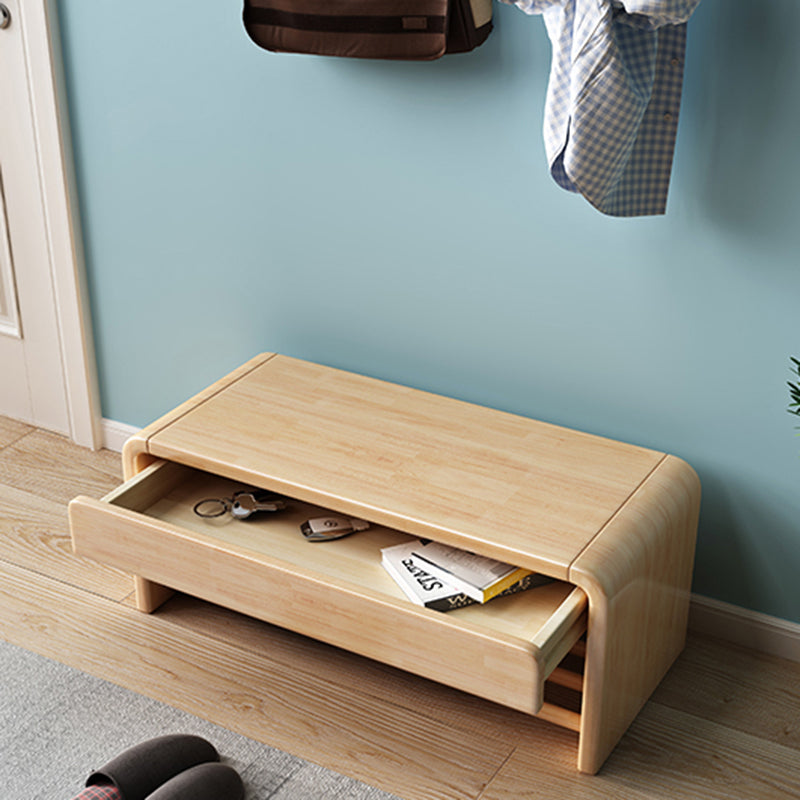 Contemporary Rubber Wood Bench Rectangle Storage Accent Bench with Drawer Clearhalo 'Benches' 'Chairs & Seating' 'furn' 'furn_benches' 'Furniture' 'Living Room Furniture' 6190130
