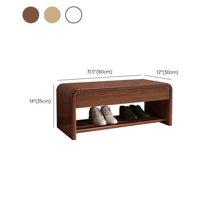 Contemporary Rubber Wood Bench Rectangle Storage Accent Bench with Drawer Clearhalo 'Benches' 'Chairs & Seating' 'furn' 'furn_benches' 'Furniture' 'Living Room Furniture' 6190133