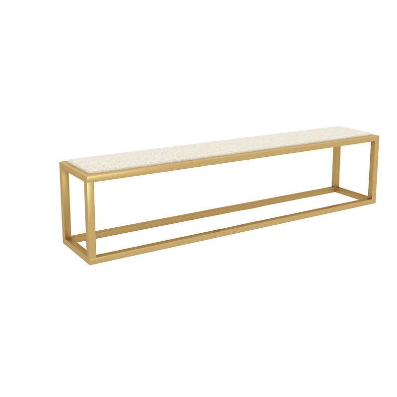11.7-inch Width Modern Seating Bench Cushioned Metal Bedroom Bench Gold Clearhalo 'Benches' 'Chairs & Seating' 'furn' 'furn_benches' 'Furniture' 'Living Room Furniture' 6190147