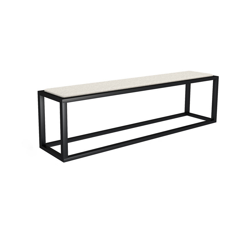 11.7-inch Width Modern Seating Bench Cushioned Metal Bedroom Bench Black Clearhalo 'Benches' 'Chairs & Seating' 'furn' 'furn_benches' 'Furniture' 'Living Room Furniture' 6190151