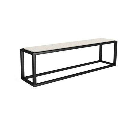 11.7-inch Width Modern Seating Bench Cushioned Metal Bedroom Bench Black Clearhalo 'Benches' 'Chairs & Seating' 'furn' 'furn_benches' 'Furniture' 'Living Room Furniture' 6190151