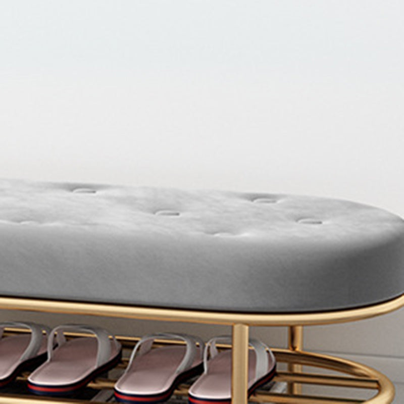 14.04-inch Width Modern Seating Bench Cushioned Metal Entryway Bench Clearhalo 'Benches' 'Chairs & Seating' 'furn' 'furn_benches' 'Furniture' 'Living Room Furniture' 6190168