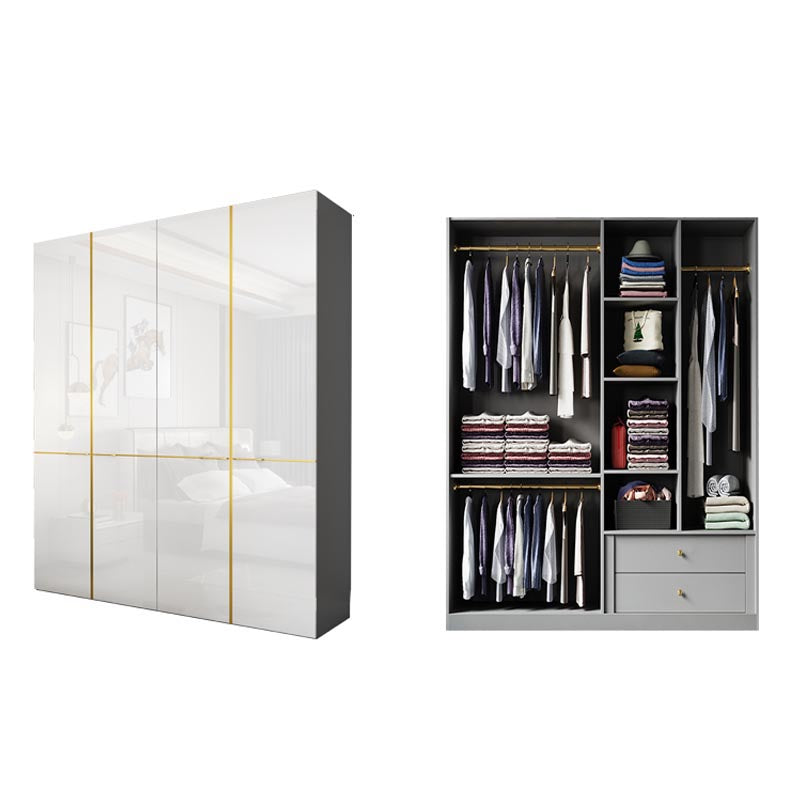 Armoire armoire de garde-robe moderne avec rail de vêtements