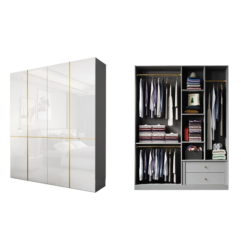 Armoire armoire de garde-robe moderne avec rail de vêtements