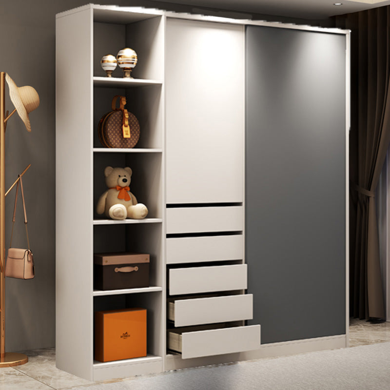 Moderne stijl schuifdeuren arme houten opbergkast met planken