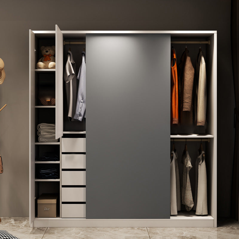 Moderne stijl schuifdeuren arme houten opbergkast met planken