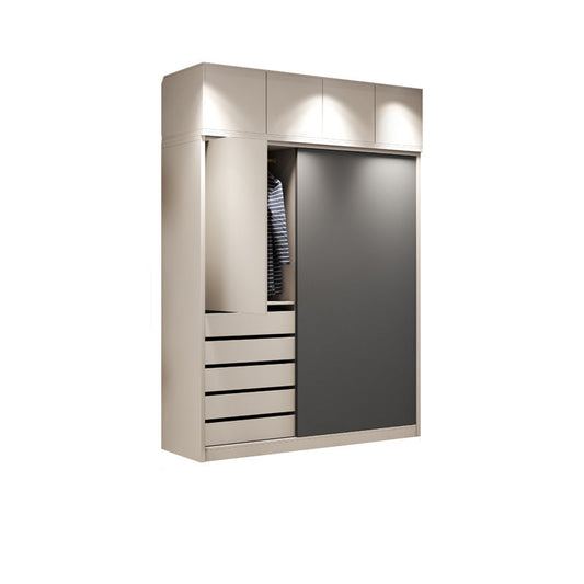 Moderne stijl schuifdeuren arme houten opbergkast met planken