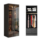 Modern Style Glass Wardrobe Bedroom Wardrobe Closet with Soft Close Door 31"L x 22"W x 79"H Armoires & Wardrobes Clearhalo 'Armoires & Wardrobes' 'armoires_wardrobes' 'Bedroom Furniture' 'furn' 'furn_armoires_wardrobes' 'Furniture' 6190839