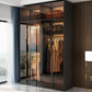 Modern Style Glass Wardrobe Bedroom Wardrobe Closet with Soft Close Door Clearhalo 'Armoires & Wardrobes' 'armoires_wardrobes' 'Bedroom Furniture' 'furn' 'furn_armoires_wardrobes' 'Furniture' 6190850