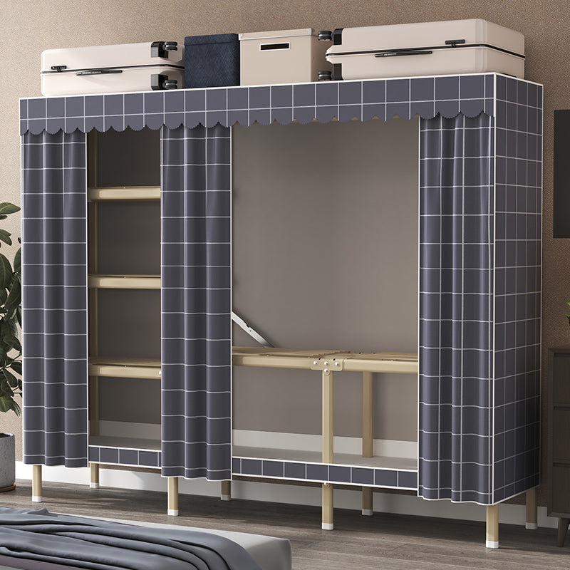 Modern Wardrobe Armoire with Legs Steel Wardrobe Cabinet with Shelves Clearhalo 'Armoires & Wardrobes' 'armoires_wardrobes' 'Bedroom Furniture' 'furn' 'furn_armoires_wardrobes' 'Furniture' 6190854