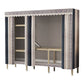Modern Wardrobe Armoire with Legs Steel Wardrobe Cabinet with Shelves 64.2"L x 17.7"W x 66.9"H Blue White Grey Clearhalo 'Armoires & Wardrobes' 'armoires_wardrobes' 'Bedroom Furniture' 'furn' 'furn_armoires_wardrobes' 'Furniture' 6190855