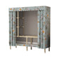 Modern Wardrobe Armoire with Legs Steel Wardrobe Cabinet with Shelves 50"L x 18"W x 67"H Green Clearhalo 'Armoires & Wardrobes' 'armoires_wardrobes' 'Bedroom Furniture' 'furn' 'furn_armoires_wardrobes' 'Furniture' 6190856