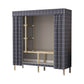 Modern Wardrobe Armoire with Legs Steel Wardrobe Cabinet with Shelves 50"L x 18"W x 67"H Dark Gray Clearhalo 'Armoires & Wardrobes' 'armoires_wardrobes' 'Bedroom Furniture' 'furn' 'furn_armoires_wardrobes' 'Furniture' 6190859