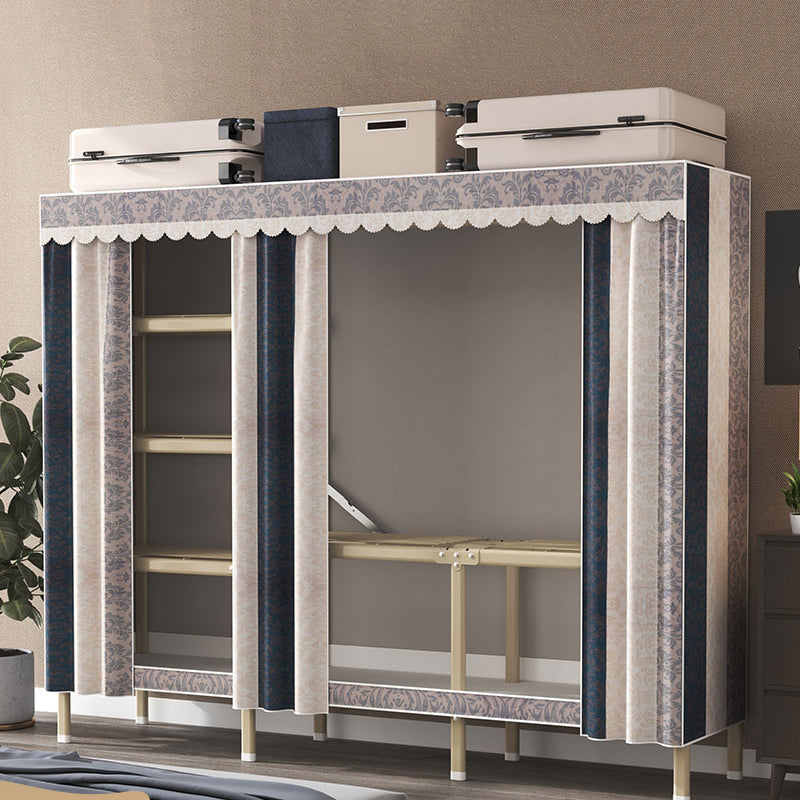 Modern Wardrobe Armoire with Legs Steel Wardrobe Cabinet with Shelves Clearhalo 'Armoires & Wardrobes' 'armoires_wardrobes' 'Bedroom Furniture' 'furn' 'furn_armoires_wardrobes' 'Furniture' 6190860