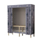 Modern Wardrobe Armoire with Legs Steel Wardrobe Cabinet with Shelves 43"L x 18"W x 67"H Grey Clearhalo 'Armoires & Wardrobes' 'armoires_wardrobes' 'Bedroom Furniture' 'furn' 'furn_armoires_wardrobes' 'Furniture' 6190861