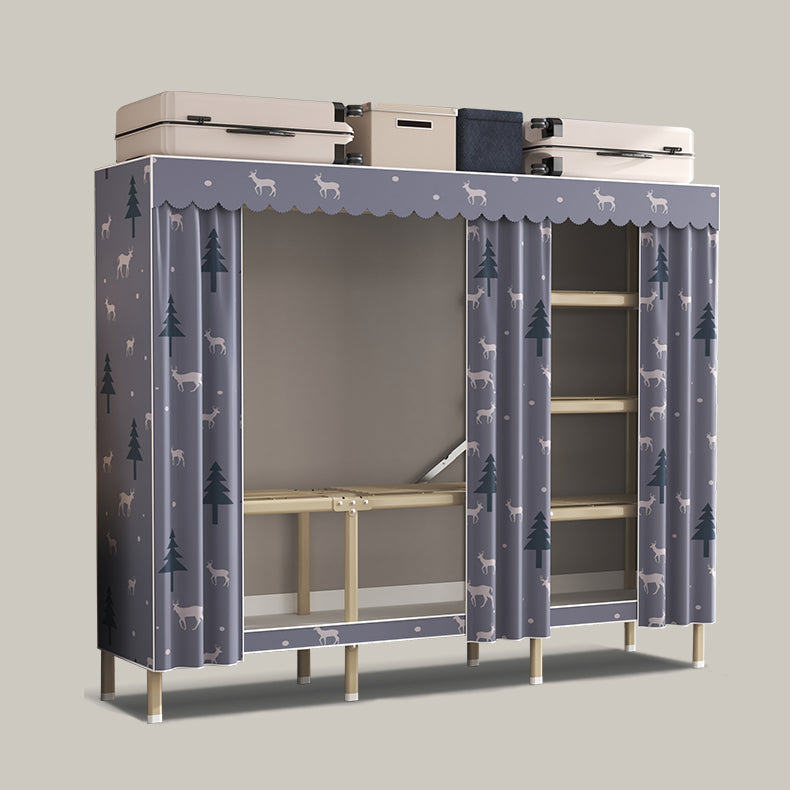 Modern Wardrobe Armoire with Legs Steel Wardrobe Cabinet with Shelves Clearhalo 'Armoires & Wardrobes' 'armoires_wardrobes' 'Bedroom Furniture' 'furn' 'furn_armoires_wardrobes' 'Furniture' 6190863