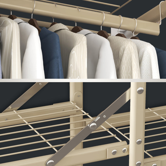 Modern Wardrobe Armoire with Legs Steel Wardrobe Cabinet with Shelves Clearhalo 'Armoires & Wardrobes' 'armoires_wardrobes' 'Bedroom Furniture' 'furn' 'furn_armoires_wardrobes' 'Furniture' 6190864