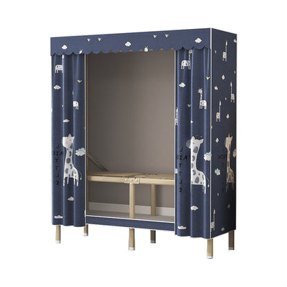 Modern Wardrobe Armoire with Legs Steel Wardrobe Cabinet with Shelves 43"L x 18"W x 67"H Blue Clearhalo 'Armoires & Wardrobes' 'armoires_wardrobes' 'Bedroom Furniture' 'furn' 'furn_armoires_wardrobes' 'Furniture' 6190865