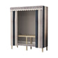 Modern Wardrobe Armoire with Legs Steel Wardrobe Cabinet with Shelves 43"L x 18"W x 67"H Blue White Grey Clearhalo 'Armoires & Wardrobes' 'armoires_wardrobes' 'Bedroom Furniture' 'furn' 'furn_armoires_wardrobes' 'Furniture' 6190866