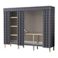 Modern Wardrobe Armoire with Legs Steel Wardrobe Cabinet with Shelves 64.2"L x 17.7"W x 66.9"H Dark Gray Clearhalo 'Armoires & Wardrobes' 'armoires_wardrobes' 'Bedroom Furniture' 'furn' 'furn_armoires_wardrobes' 'Furniture' 6190868