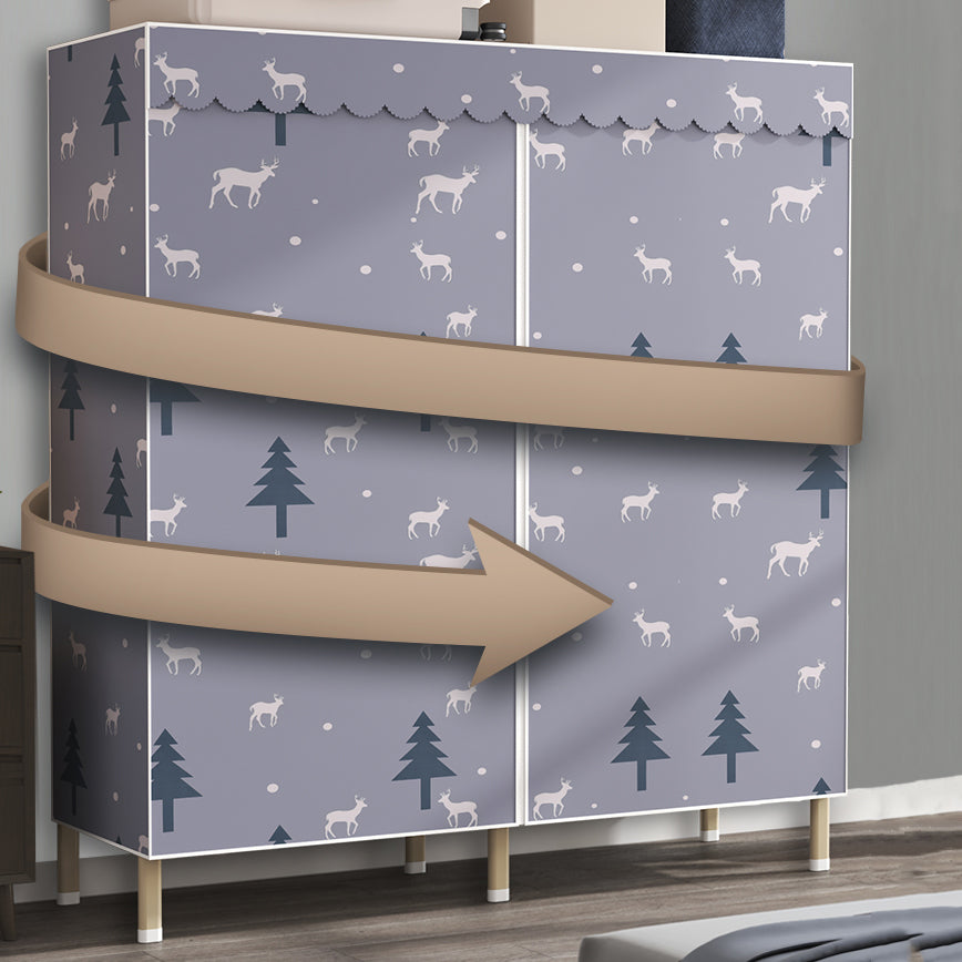 Modern Wardrobe Armoire with Legs Steel Wardrobe Cabinet with Shelves Clearhalo 'Armoires & Wardrobes' 'armoires_wardrobes' 'Bedroom Furniture' 'furn' 'furn_armoires_wardrobes' 'Furniture' 6190869