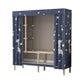 Modern Wardrobe Armoire with Legs Steel Wardrobe Cabinet with Shelves 50"L x 18"W x 67"H Blue Clearhalo 'Armoires & Wardrobes' 'armoires_wardrobes' 'Bedroom Furniture' 'furn' 'furn_armoires_wardrobes' 'Furniture' 6190874