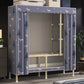Modern Wardrobe Armoire with Legs Steel Wardrobe Cabinet with Shelves Clearhalo 'Armoires & Wardrobes' 'armoires_wardrobes' 'Bedroom Furniture' 'furn' 'furn_armoires_wardrobes' 'Furniture' 6190876